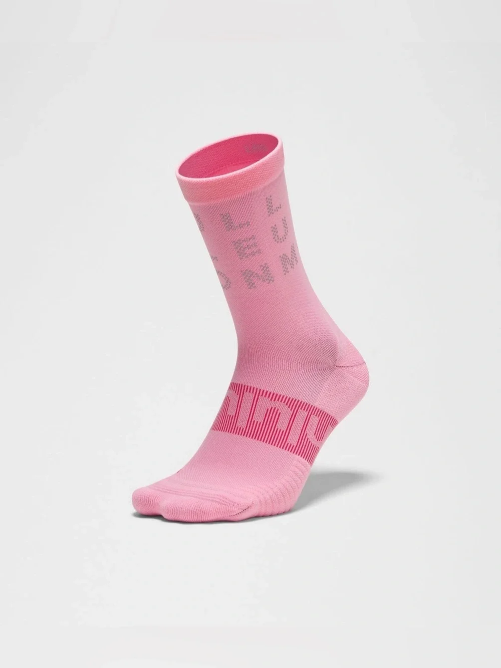 (3) Lululemon Women's Power Stride Crew Socks *Reflective Sz M Candy Cloud NWT